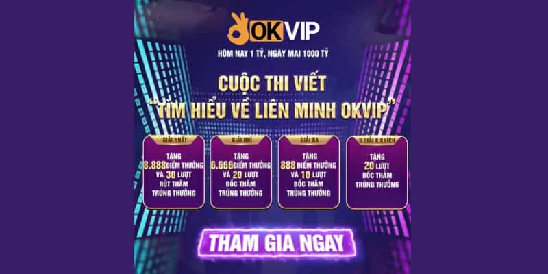 LIÊN MINH OKVIP TỔ CHỨC CUỘC THI “TÌM HIỂU VỀ LIÊN MINH OKVIP"